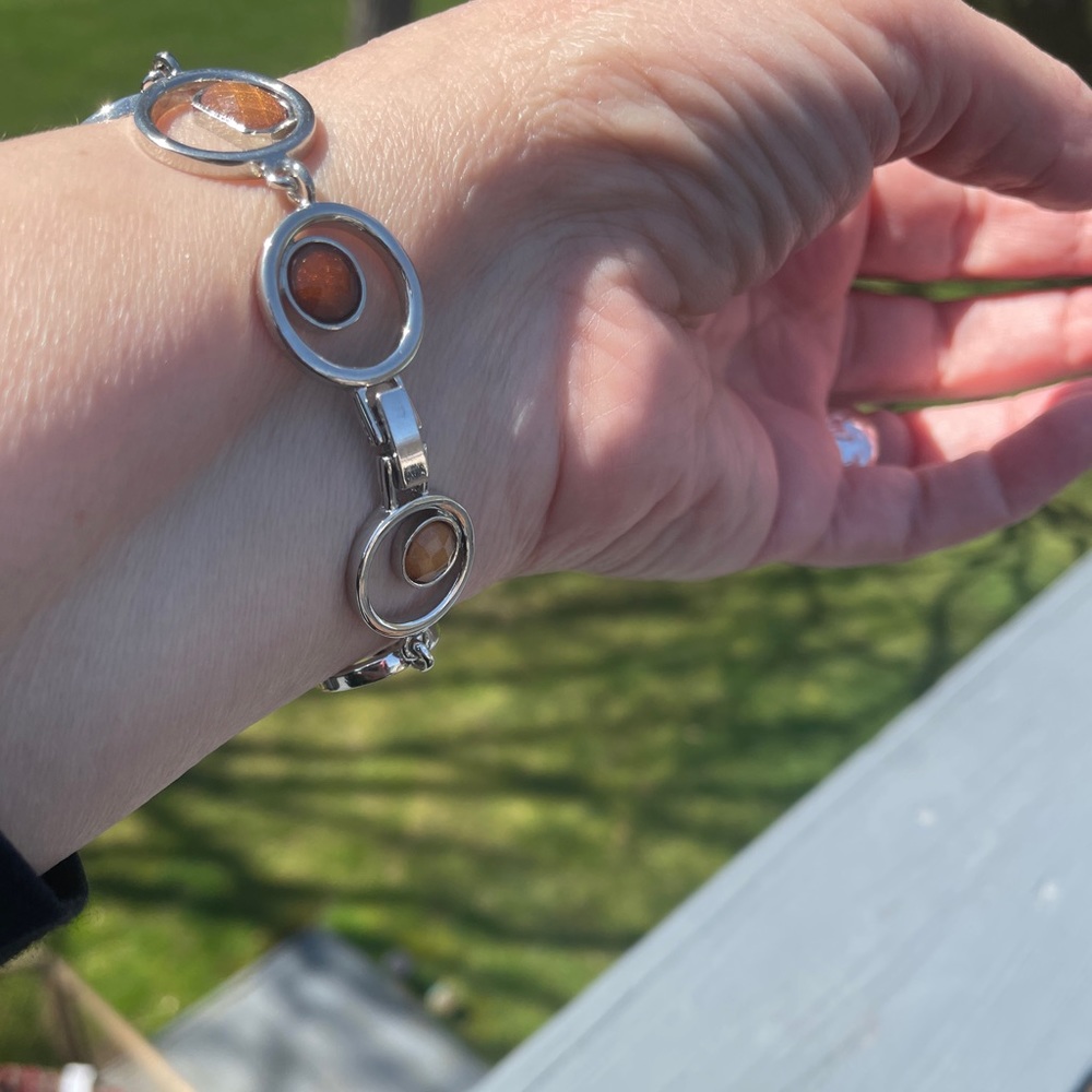 Lia Sophia jeweled silver bracelet